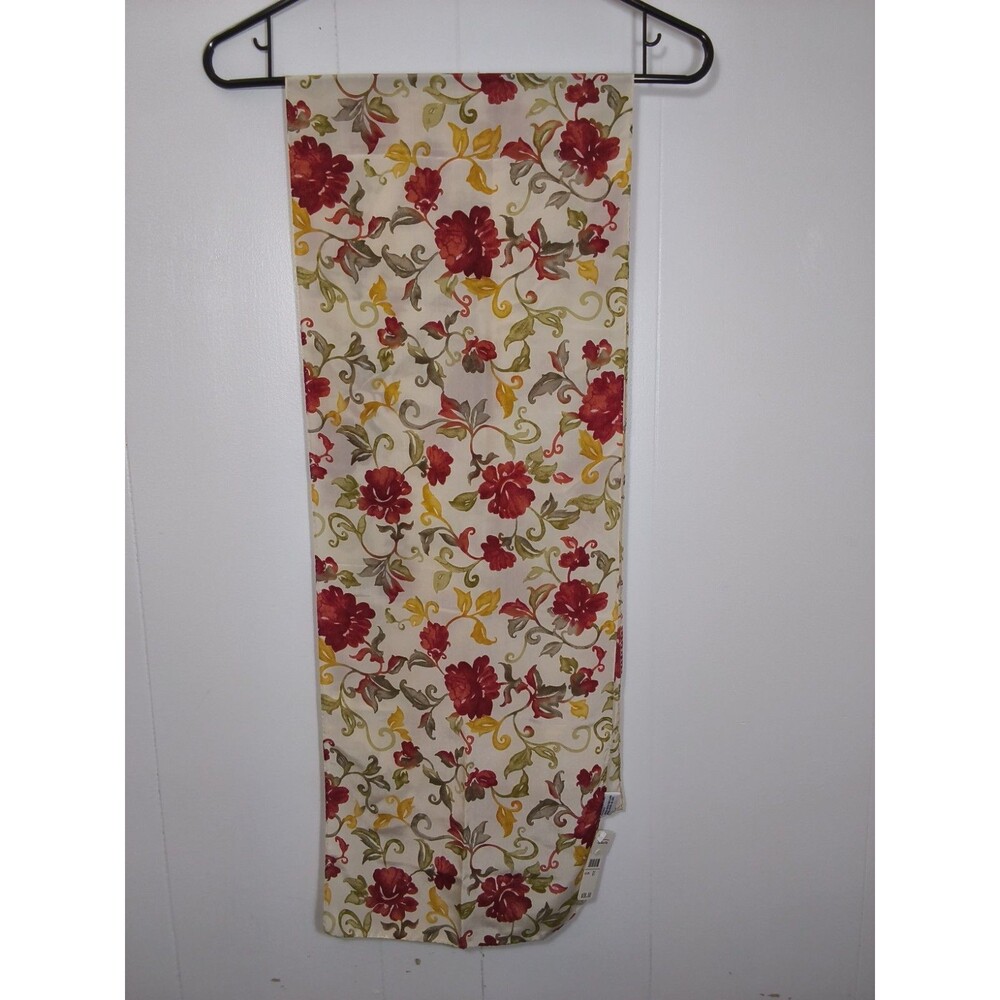 Talbots off White Scarf With Autumnal Leaves of Gold & brown